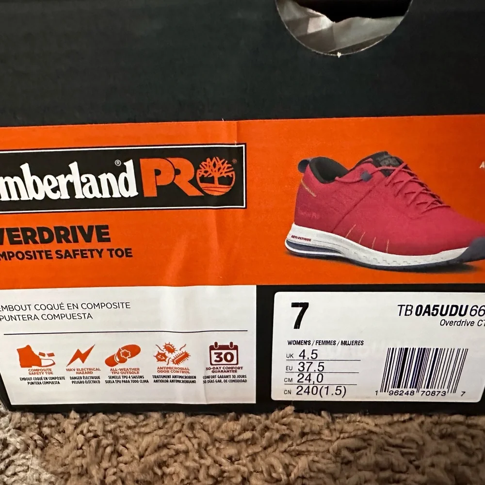 Timberland PRO Women's Overdrive Composite Safety Toe Work Shoe, Size 7 New